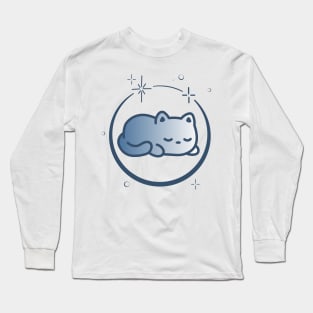 Cute Cat Kitten Kitty in Space Galaxy Long Sleeve T-Shirt